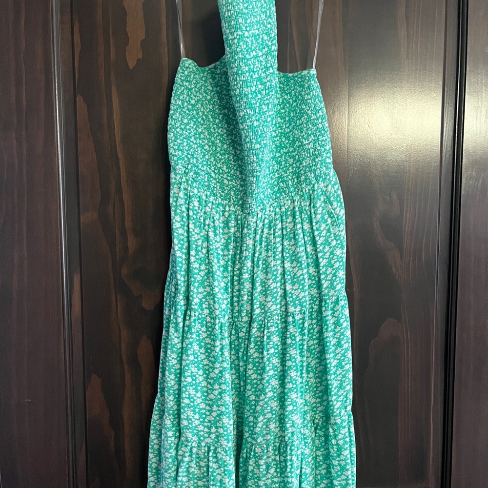 American Eagle Green Floral Dress